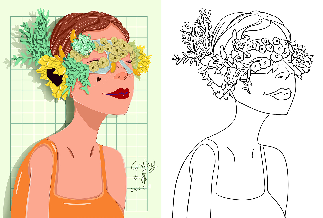 【头像】创作（图ZMzc1MTU1NTQ4） - 创作习作 - 站酷设计师画画的加菲原创素材 - 站酷ZCOOL