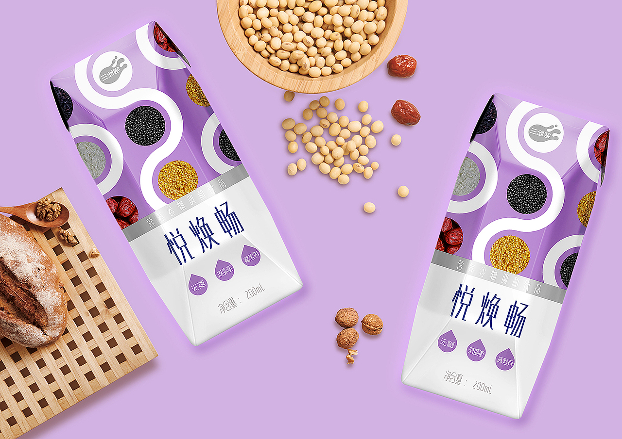 谷物牛奶饮品（图ZMTg2NTI3MjQw） - 包装 - 站酷设计师本质品牌设计原创素材 - 站酷ZCOOL