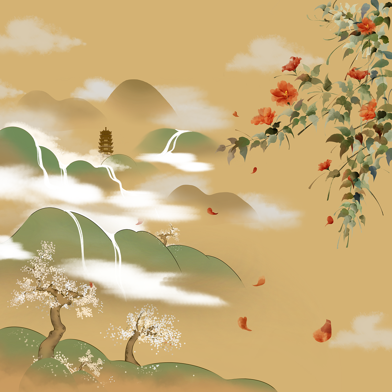 古风山水画|纯艺术|绘画|桃花源有个小毛驴 - 原创作品 - 站酷 (zcool