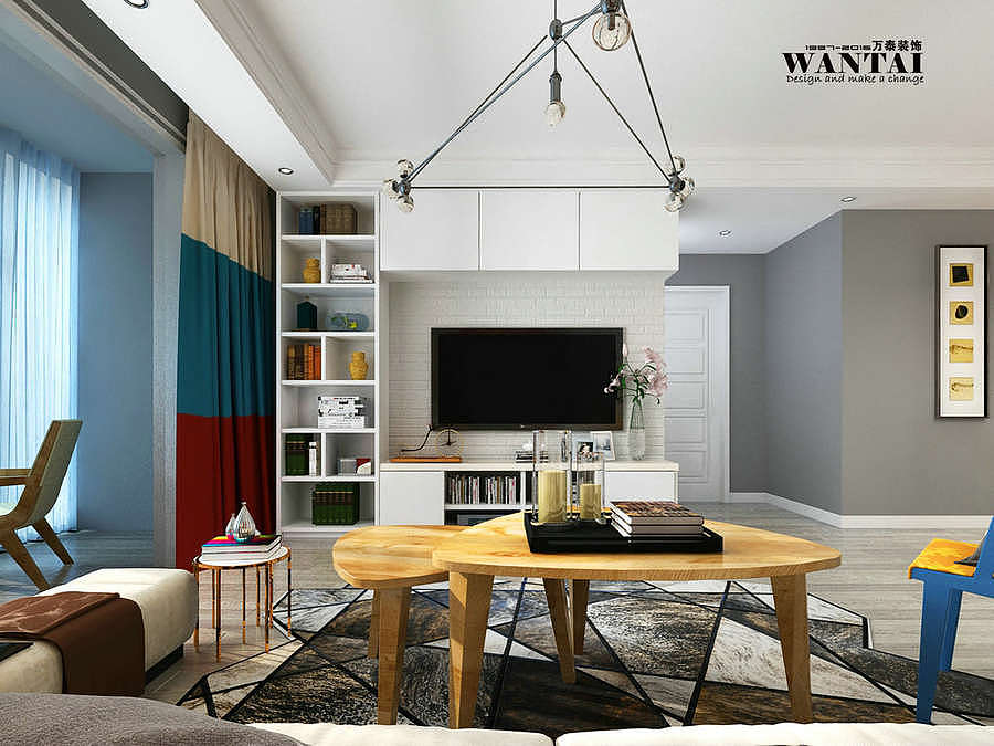 济宁现代简约风格影视墙装修设计——孙漾漾（图ZOTIyMjAzMDg=） - 家装设计 - 站酷设计师孙漾漾原创素材 - 站酷ZCOOL