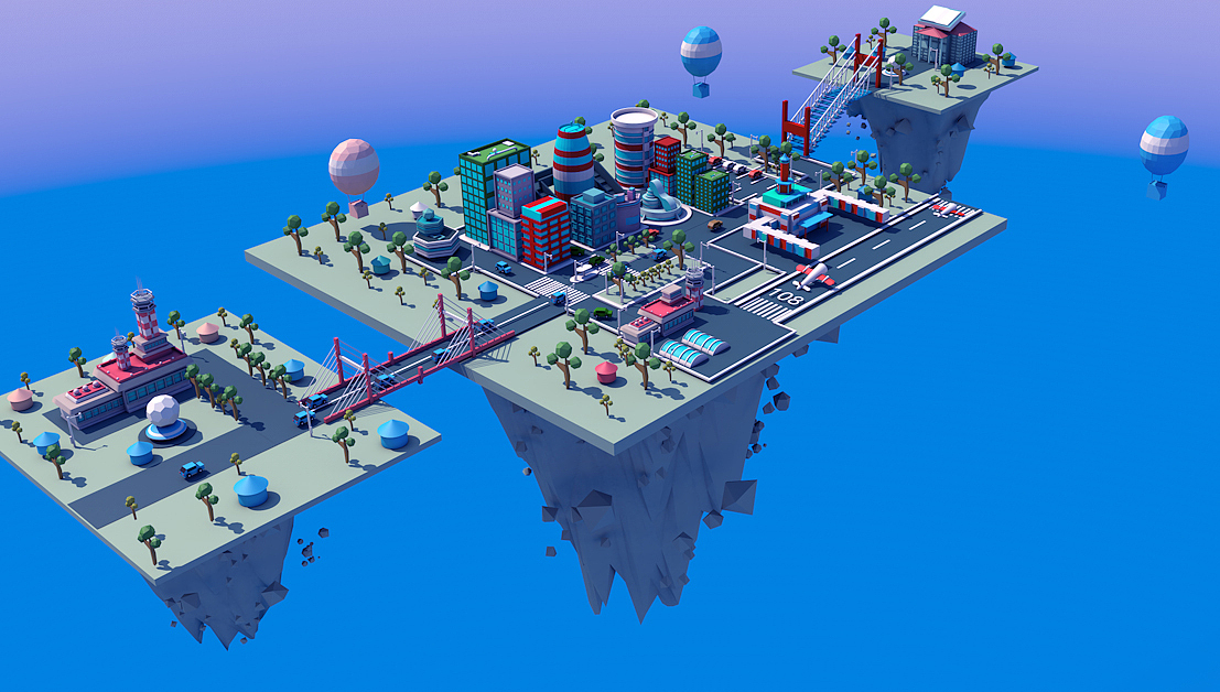 c4d--海岛