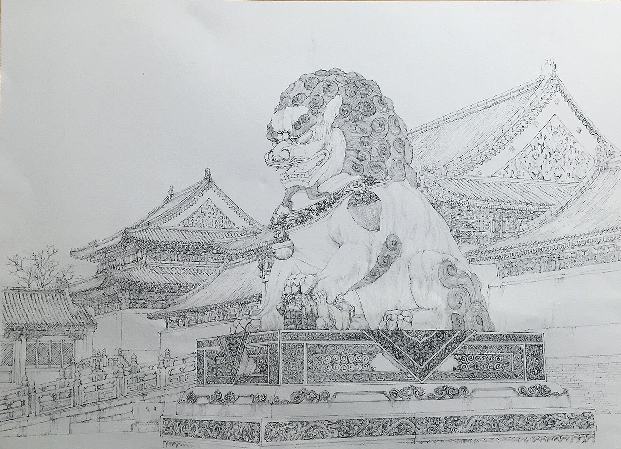 手绘故宫