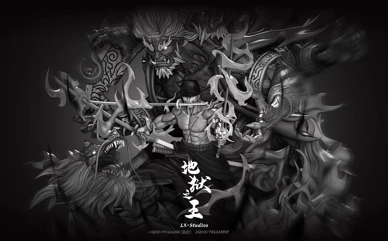GK雕像设计｜地狱之王索隆（图ZMjk1Mzc1MjA0） - 概念设定 - 站酷设计师后院有一棵良木原创素材 - 站酷ZCOOL