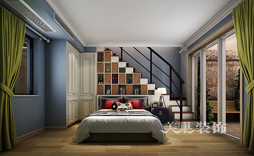 郑州联盟新城装修效果图280平复式新中式设计方案---儿童房