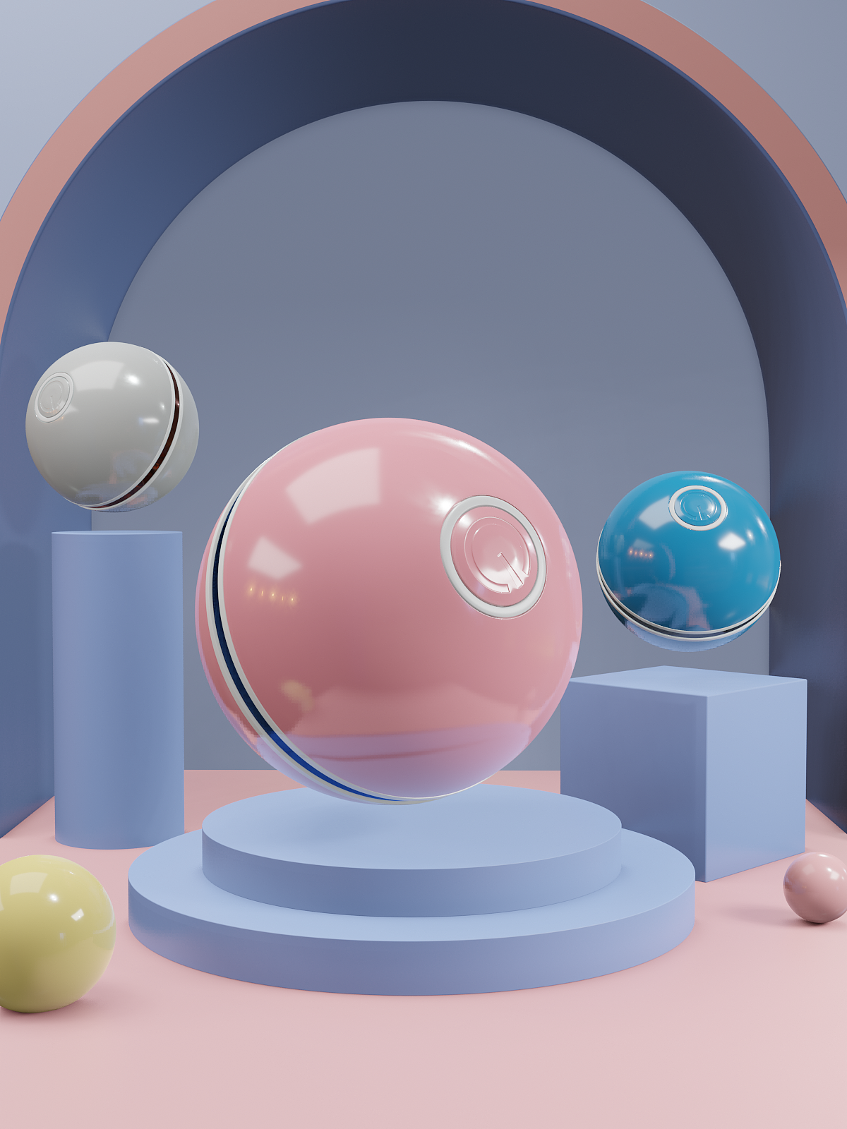 宠物玩具球建模渲染效果图