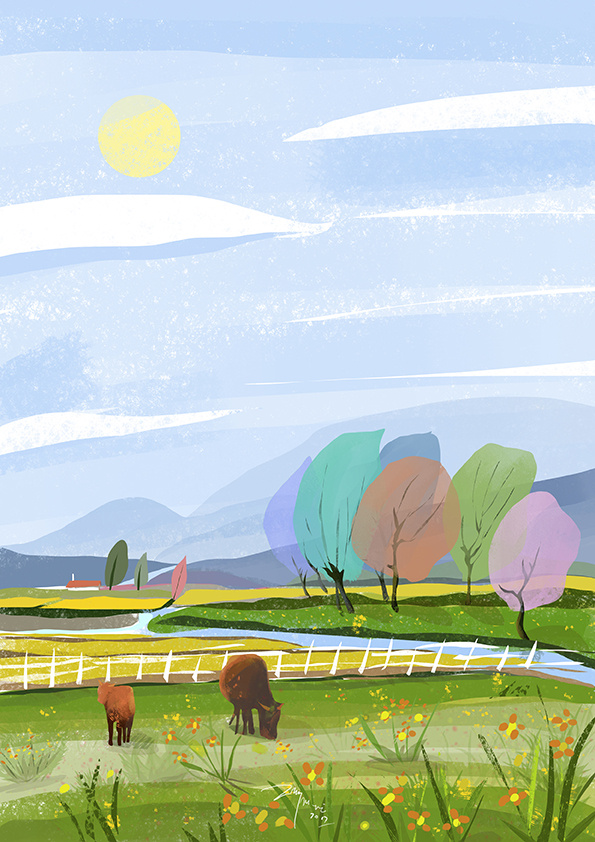 风景|插画|商业插画|舟蒲麦 - 原创作品 - 站酷 (zcool)