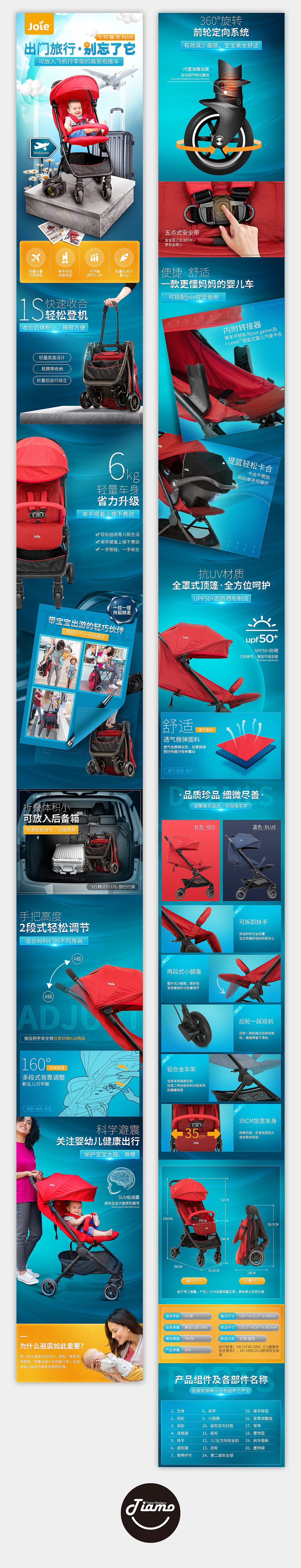 婴儿推车详情页 推车详情页（图ZMTE5NTE0NjE2） - 电商 - 站酷设计师jessica__念原创素材 - 站酷ZCOOL