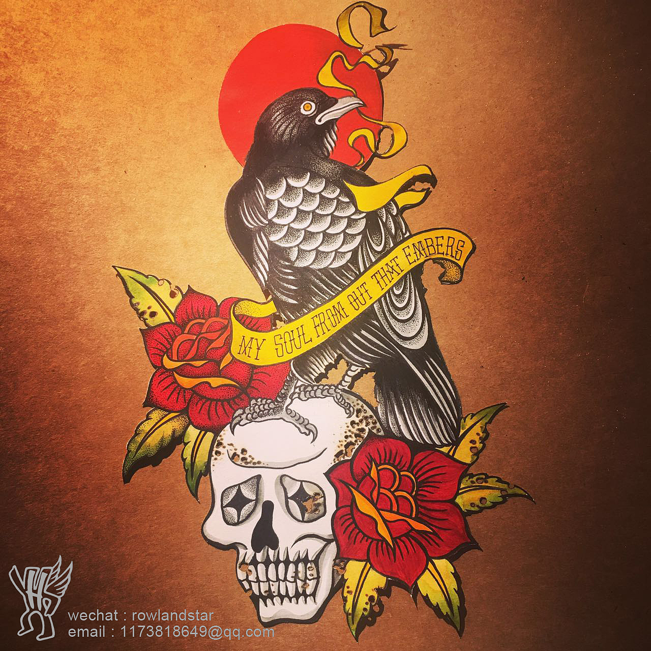 商业用途-禁止个人用途                          纹身设计oldschool