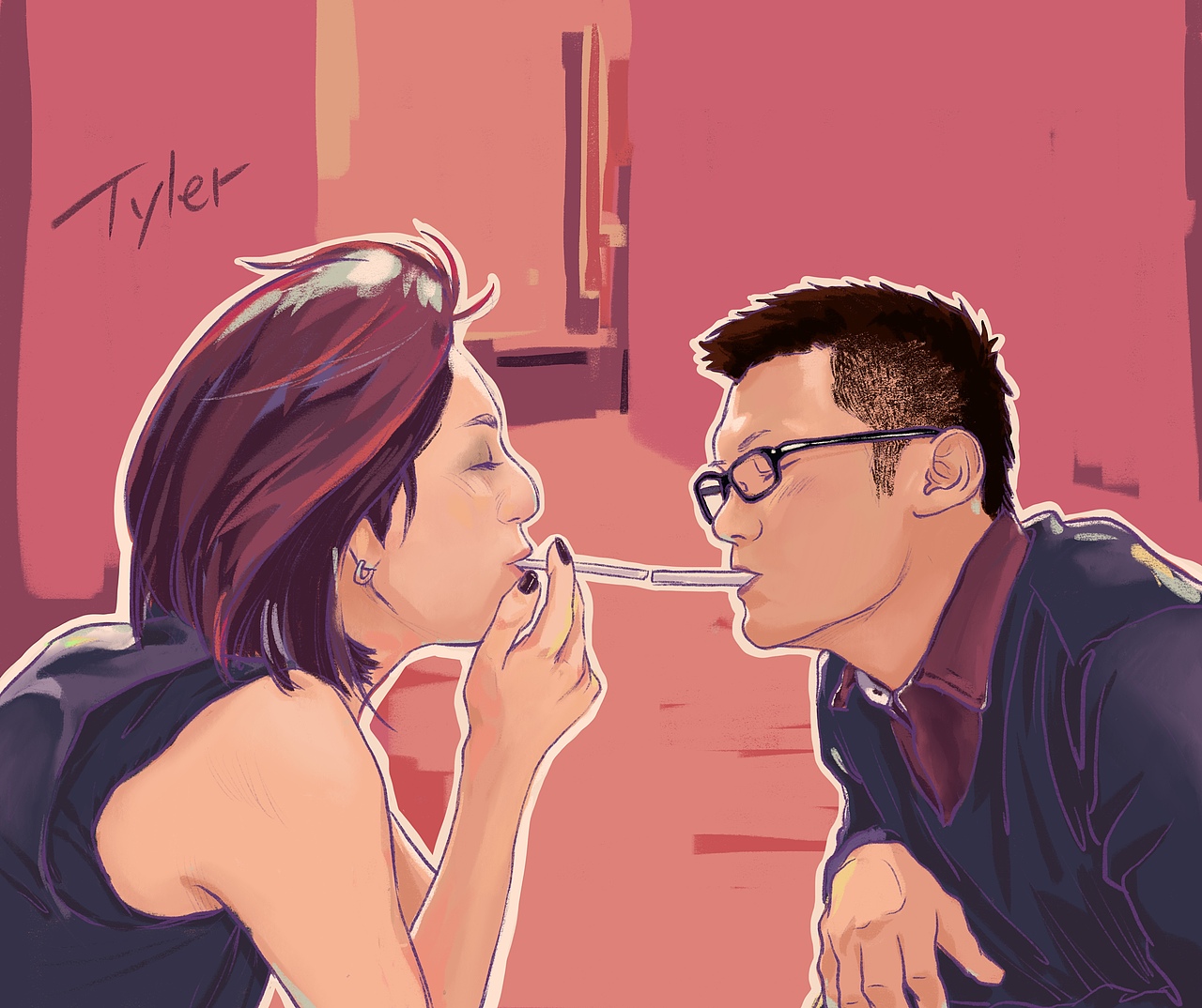 春娇与志明插画（图ZMTU1MjczNjY4） - 创作习作 - 站酷设计师Tylerchu_原创素材 - 站酷ZCOOL