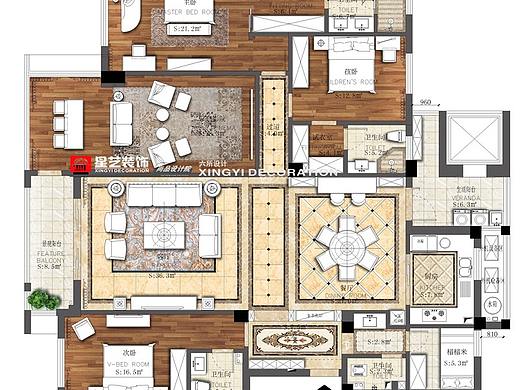 贵阳美式风格装修设计案例，Tiffany Blue浪漫纯美！