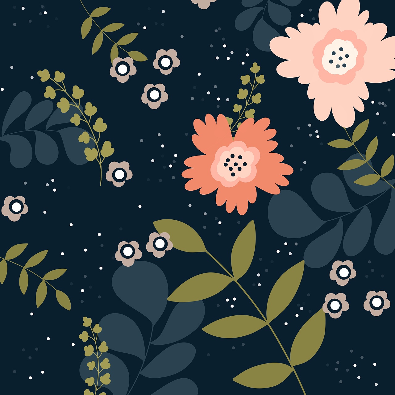 扁平风花卉插画