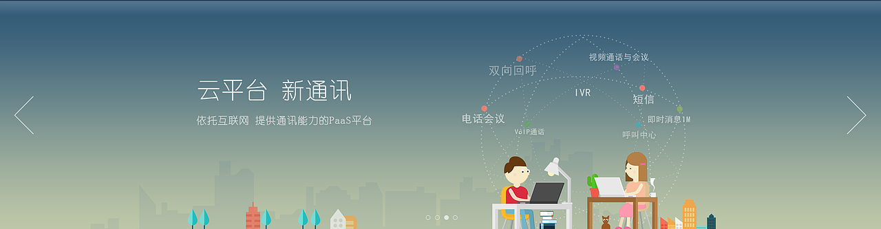网站首页 扁平化 云 通 讯（图ZMTk0NzQ5NDg=） - 企业官网 - 站酷设计师天朗原创素材 - 站酷ZCOOL