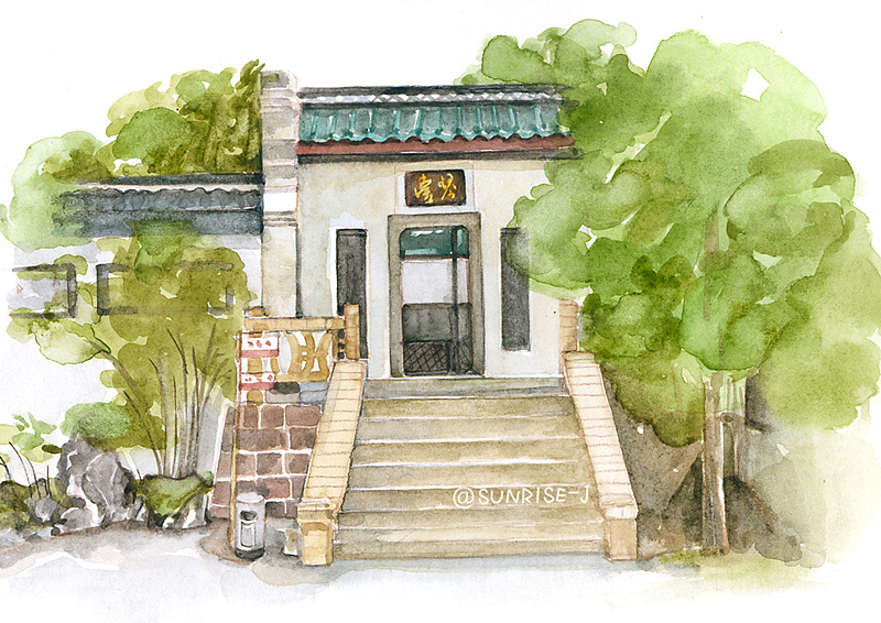 原创手绘武汉景点