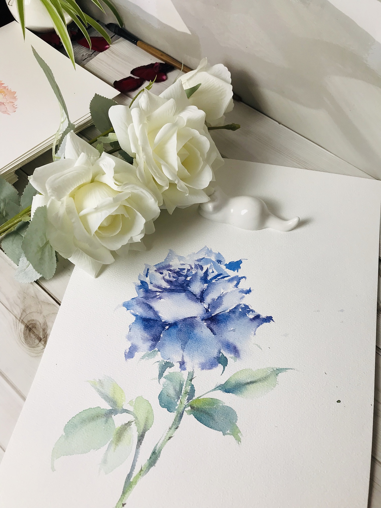 水彩花卉作品（图ZMjI0NzMzMDg4） - 绘画 - 站酷设计师闲月时光原创素材 - 站酷ZCOOL