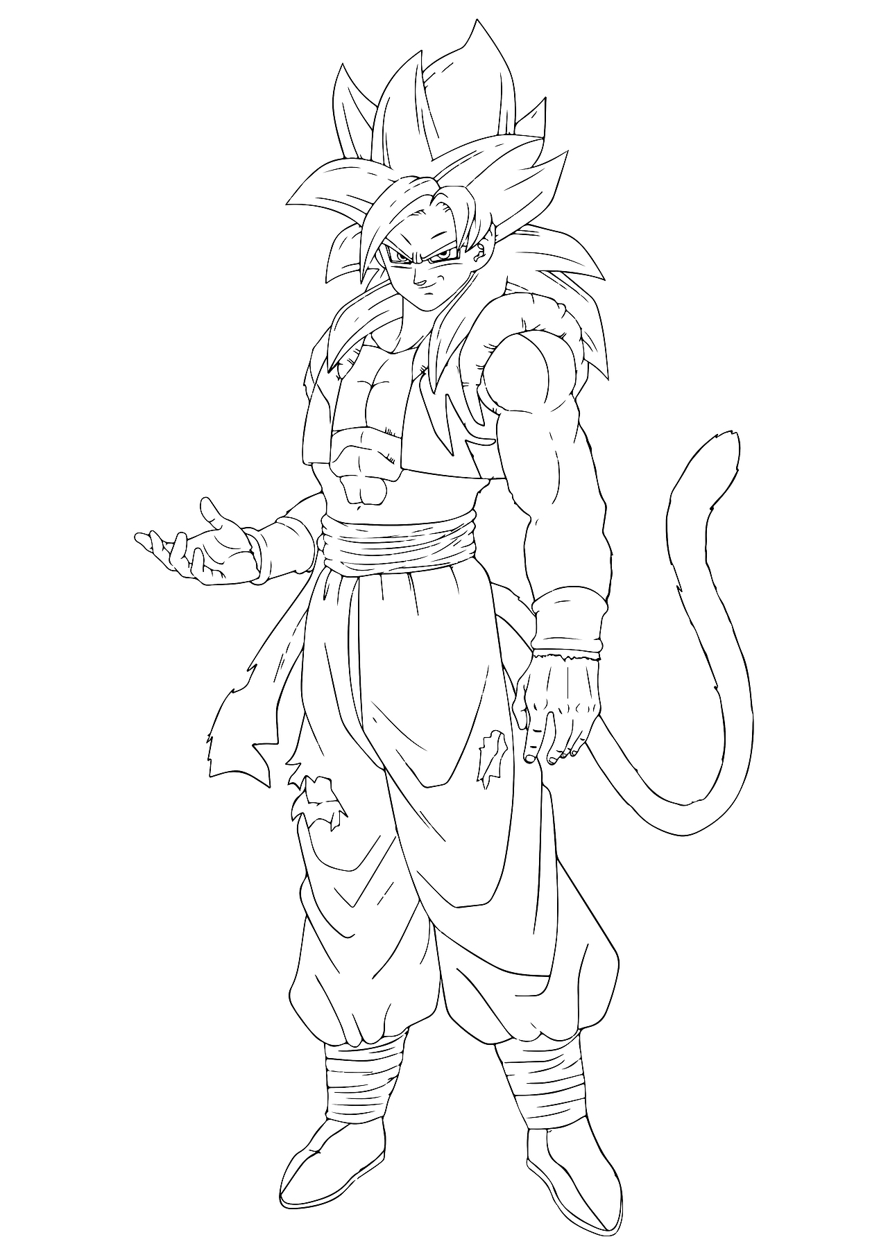 龙珠gt悟吉塔超四线稿上色