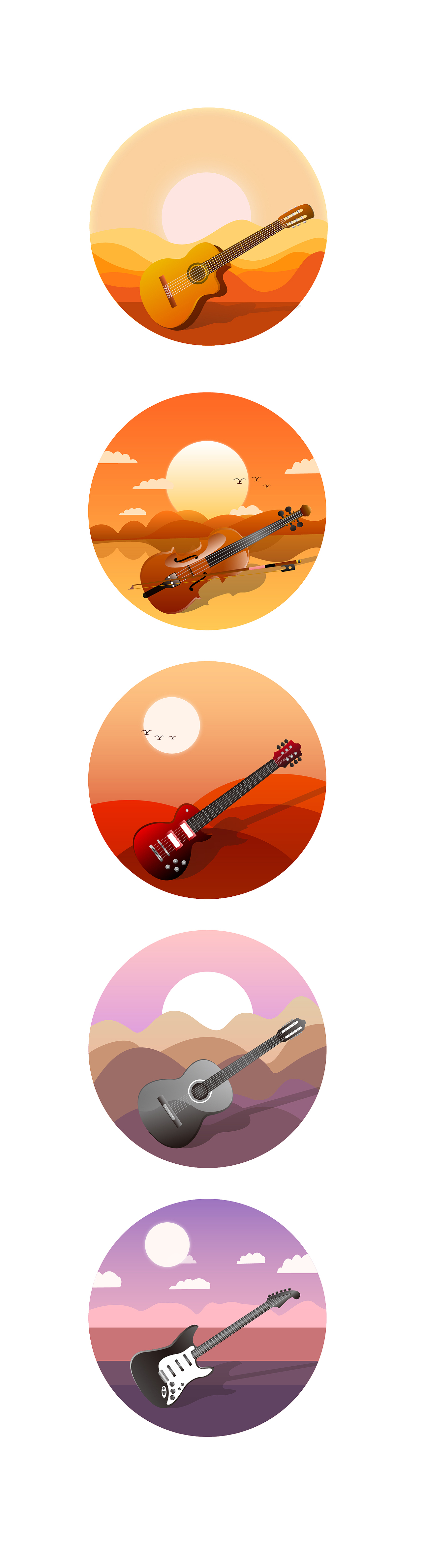 圆形插画组合练习