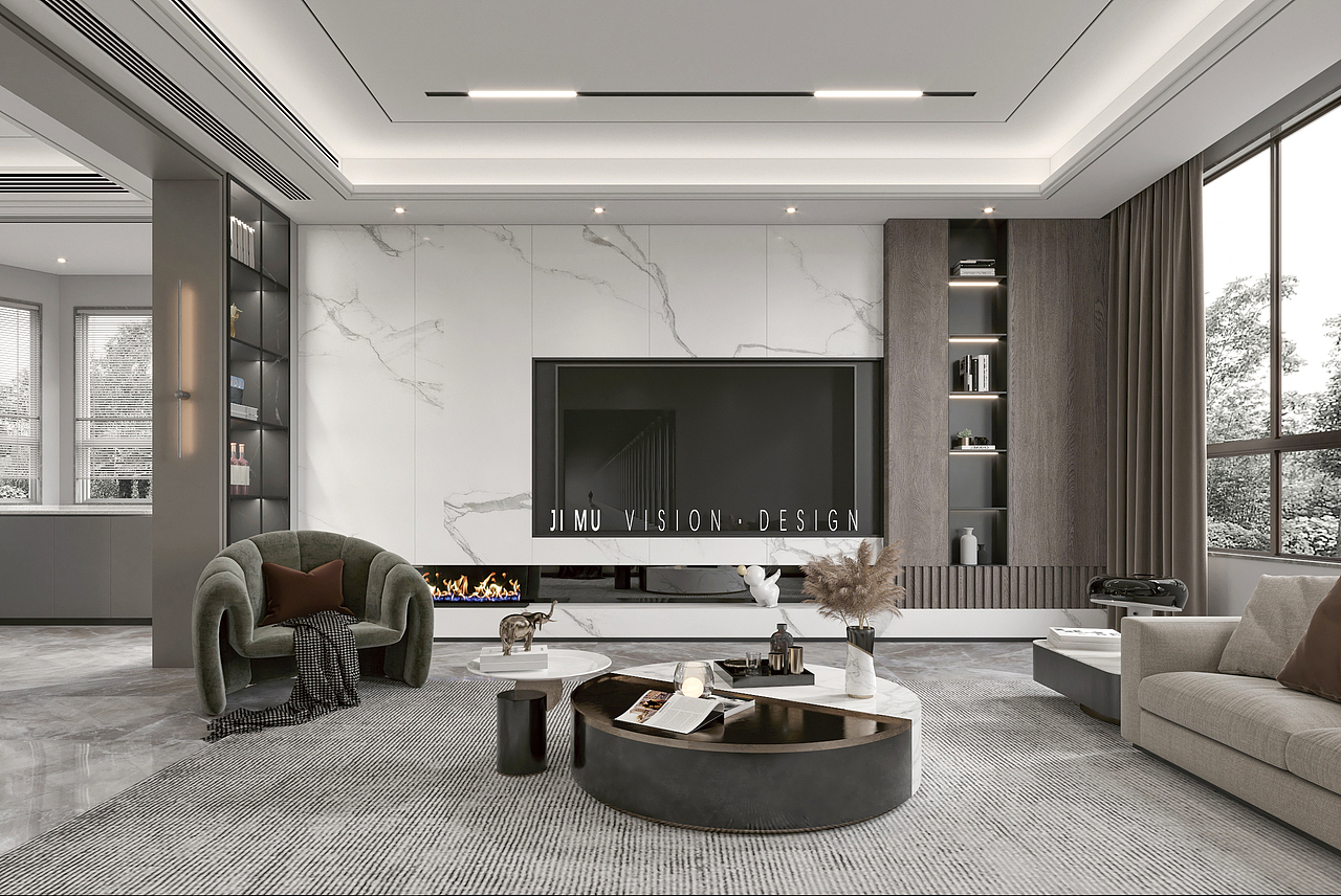 【搬砖】一套现代风格别墅效果图