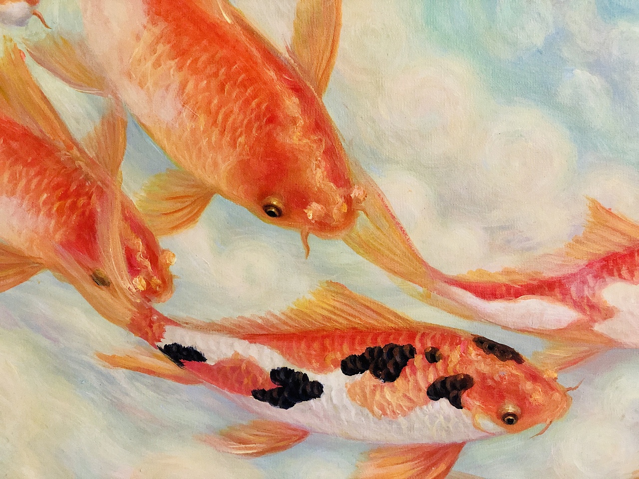 《锦鲤与祥云》|纯艺术|绘画|颢哲art - 原创作品 - 站酷 (zcool)