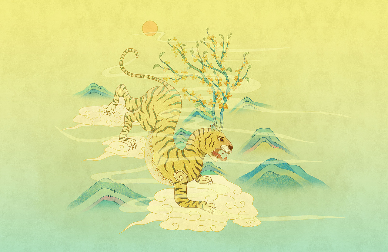 虎年台历 六（图ZMjY4MDU0MzQ4） - 商业插画 - 站酷设计师楠门吹雪原创素材 - 站酷ZCOOL