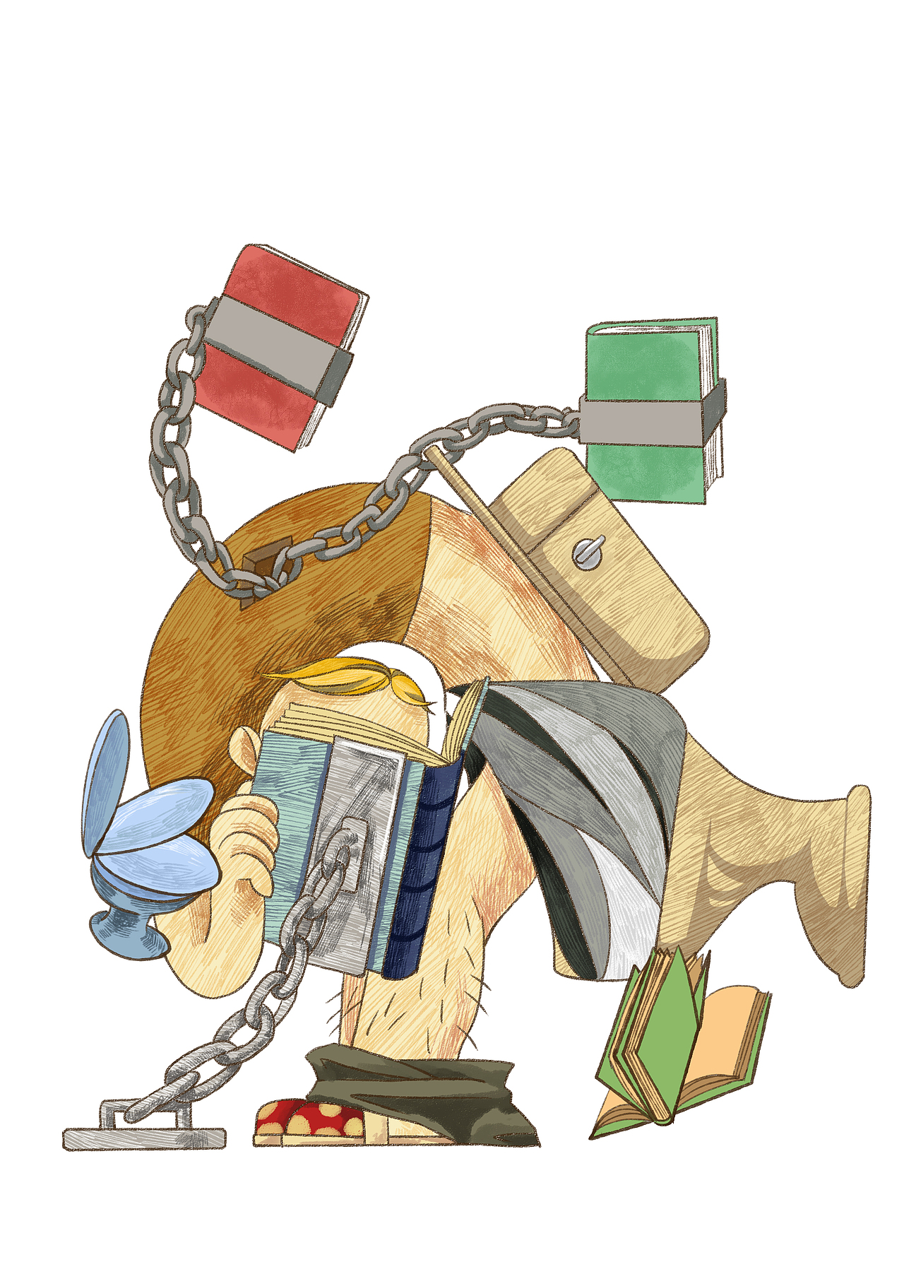 京东-读书众生相-读书节H5原画（图ZMjc1MjM1MTY=） - 商业插画 - 站酷设计师四十二天原创素材 - 站酷ZCOOL
