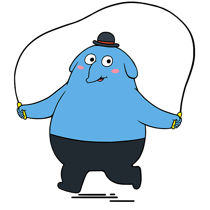 多姿态卡通大象-小马克 角色设计 人物设计 可爱