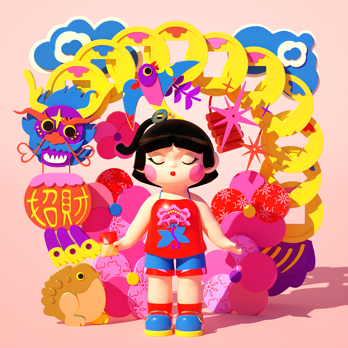 基于对杨家埠年画的研究做出的创新设计（图ZMjE4NjQ2ODgw） - IP形象 - 站酷设计师隽一吖原创素材 - 站酷ZCOOL