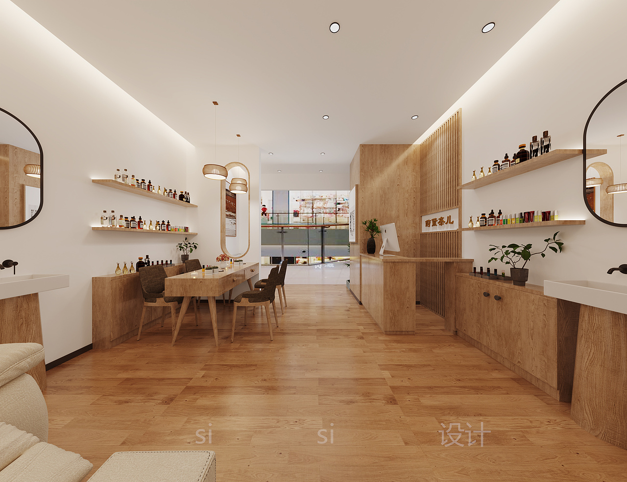 美容店店铺设计（图ZMjc0ODkyMTQ4） - 商业空间设计 - 站酷设计师程思思c原创素材 - 站酷ZCOOL