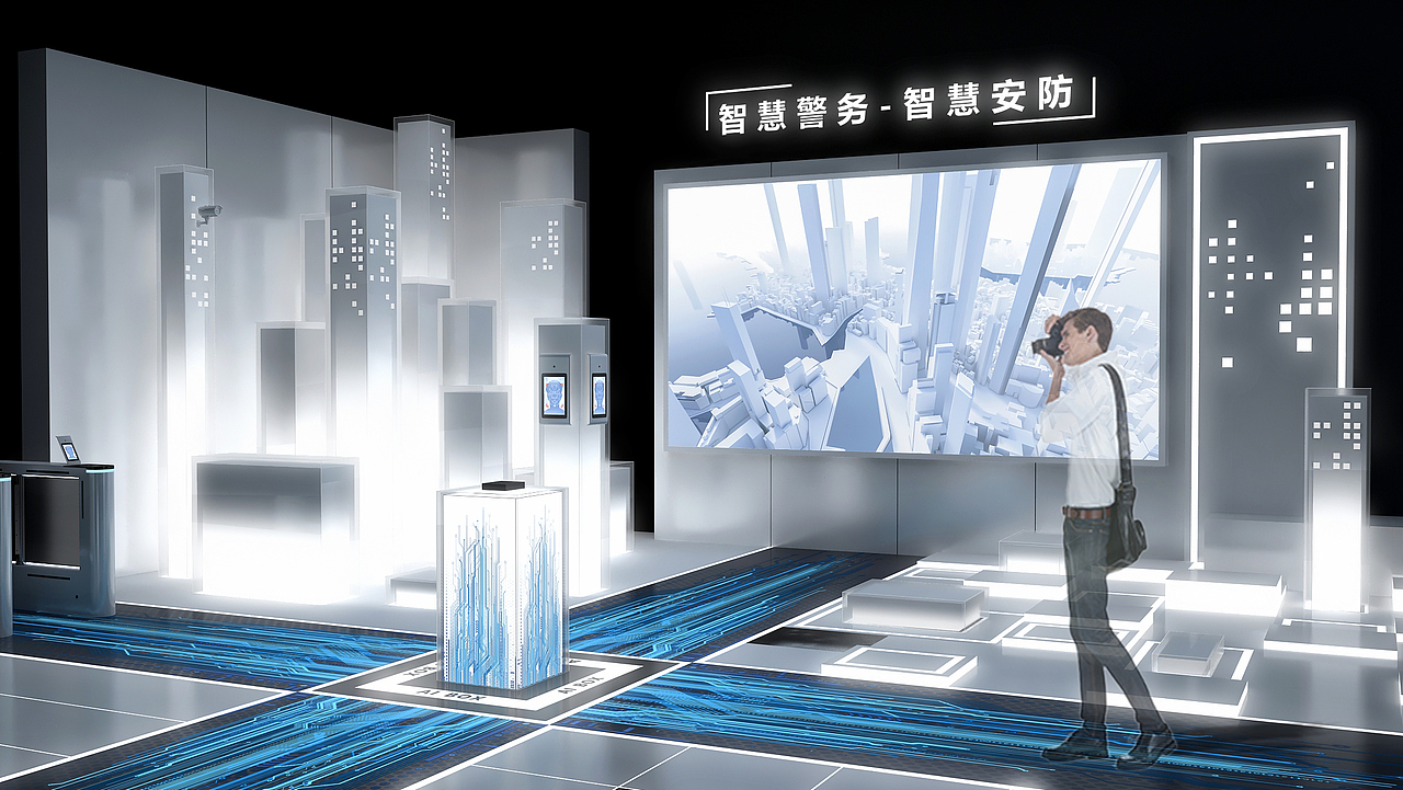 科技展廳——智慧安保展項(xiàng)（圖ZMjg4MDQ0NDQ4） - 展陳設(shè)計(jì) - 站酷設(shè)計(jì)師YHuanMa原創(chuàng)素材 - 站酷ZCOOL
