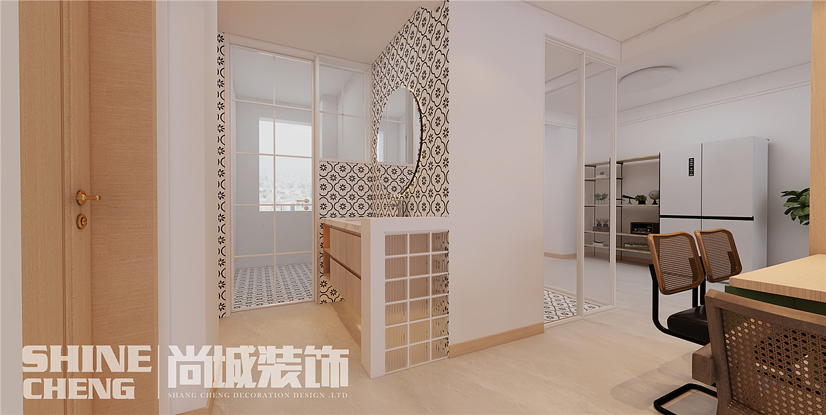 泰安卧龙大观小区144平北欧风格装饰设计效果图案例