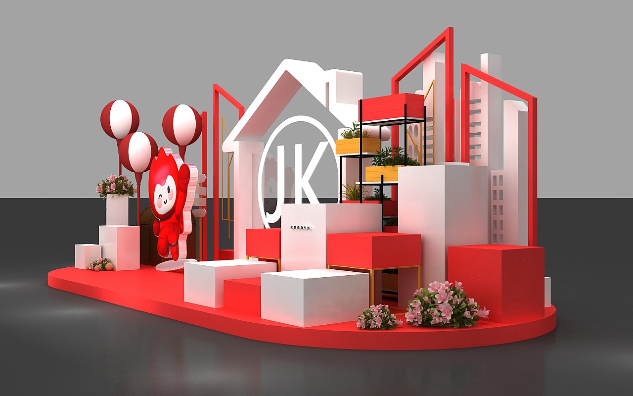 金科房地产交付美陈点位设计3d效果图