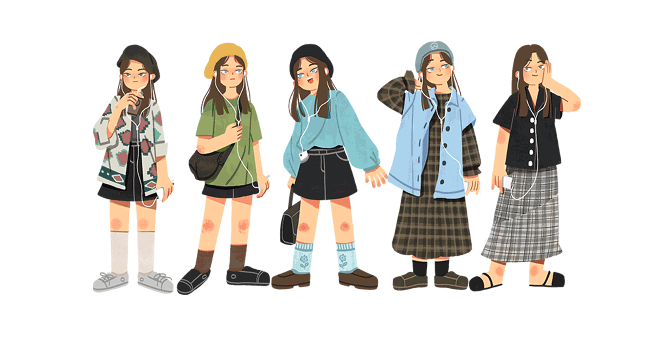 【穿搭插画】一年四季穿搭插画