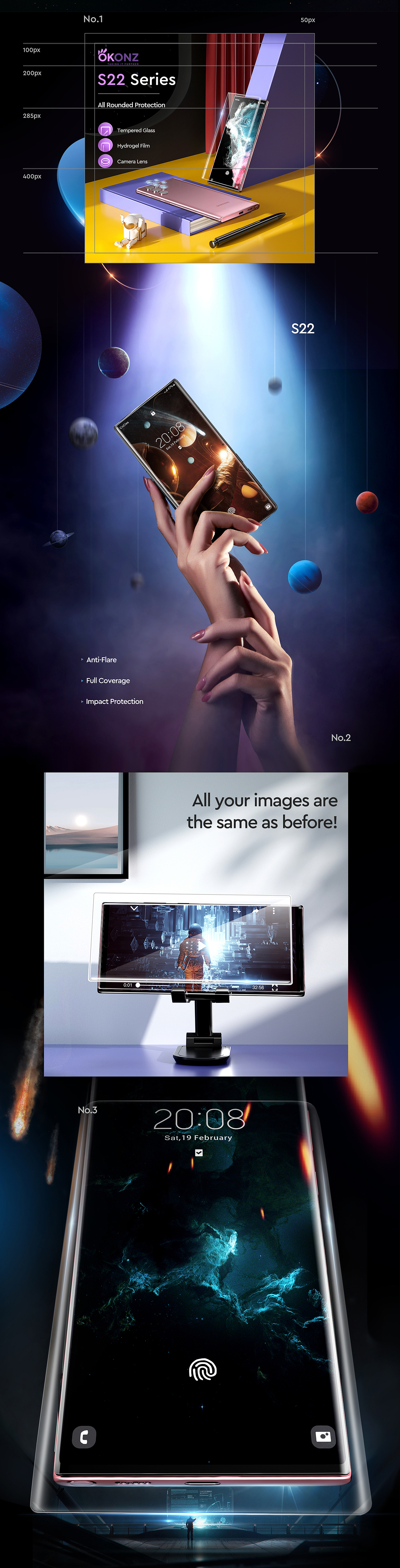 亚马逊钢化膜详情页丨OKonz×圣思羽 GODDESS OF WISDOM