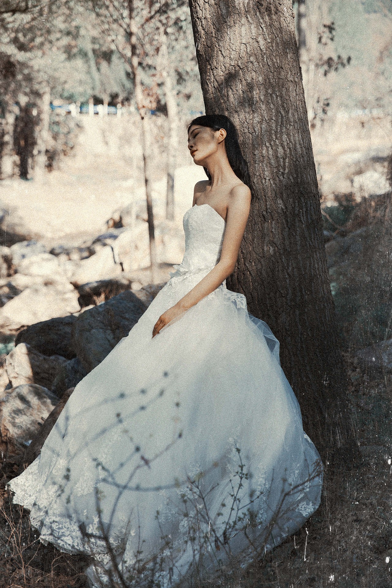 特别色调的单人婚纱