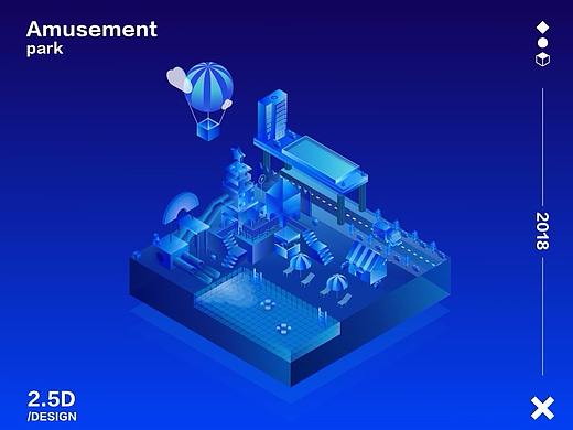 原创泳池游乐园2.5D