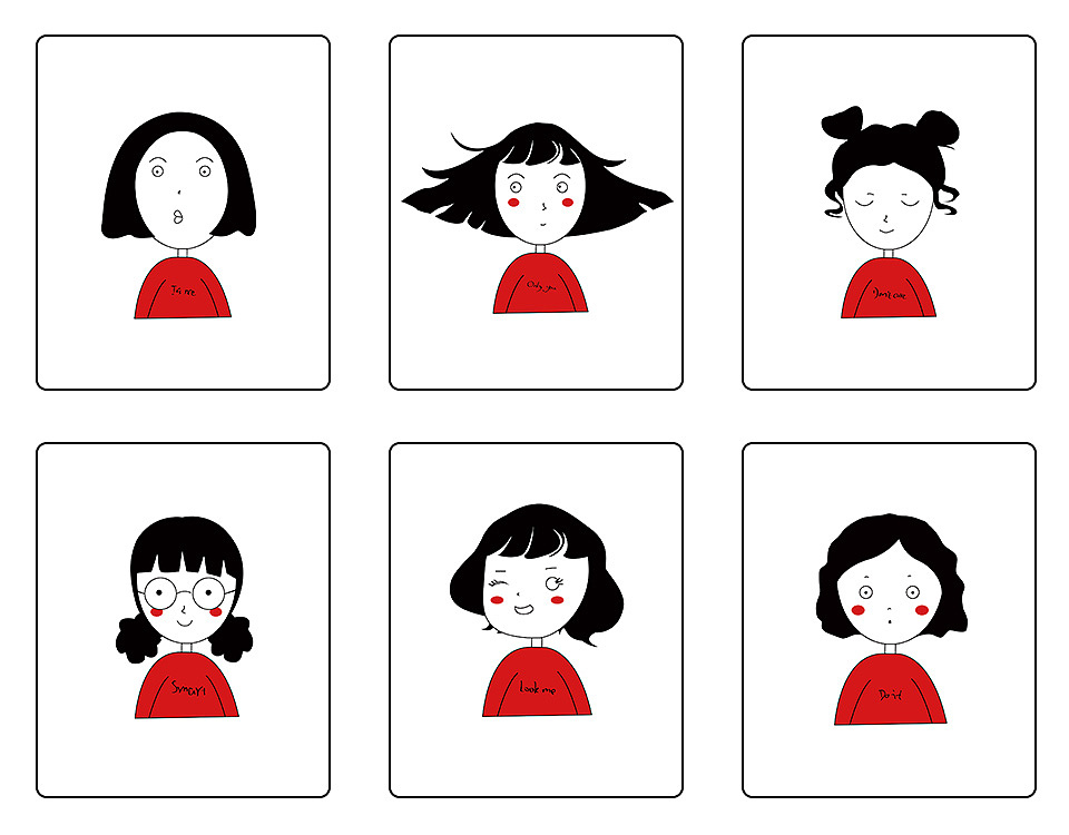 女孩简笔插画