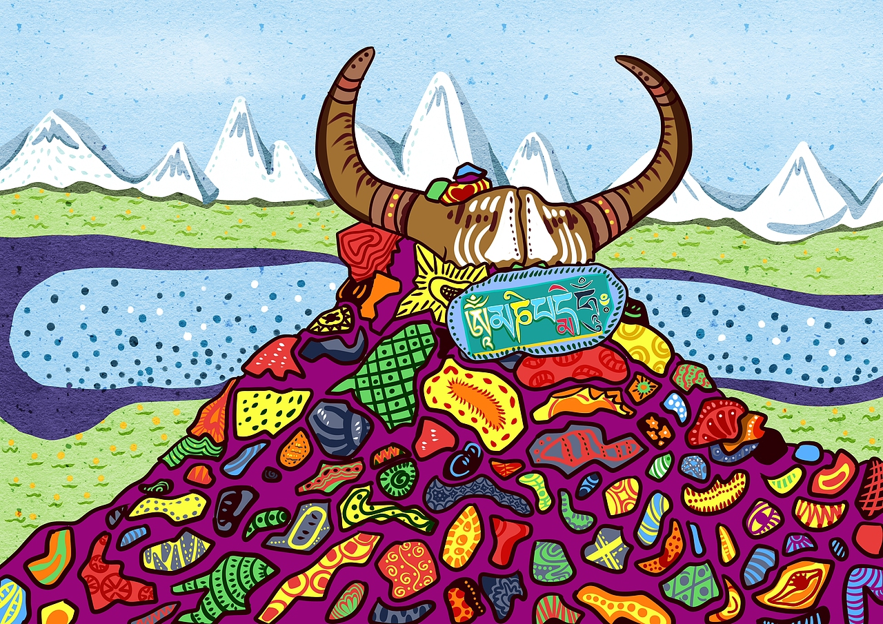 藏式插画设计（图ZNTY4MDk5ODQ=） - 商业插画 - 站酷设计师走钢索的包子原创素材 - 站酷ZCOOL