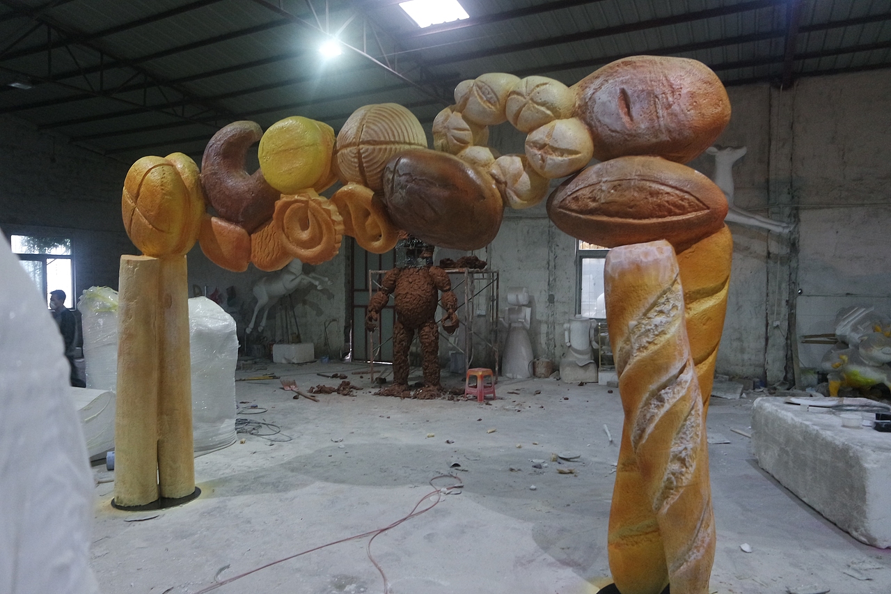 店铺dp装饰时尚创意摆件定制玻璃钢饼干门头造型雕塑