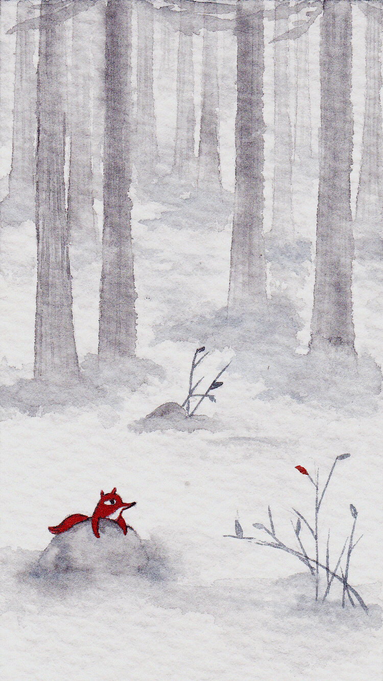 狐狸狸和雪（图ZNjg1ODIwODA=） - 儿童插画 - 站酷设计师白蜷原创素材 - 站酷ZCOOL