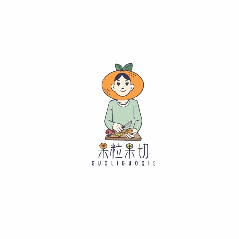 水果捞果切卡通logo