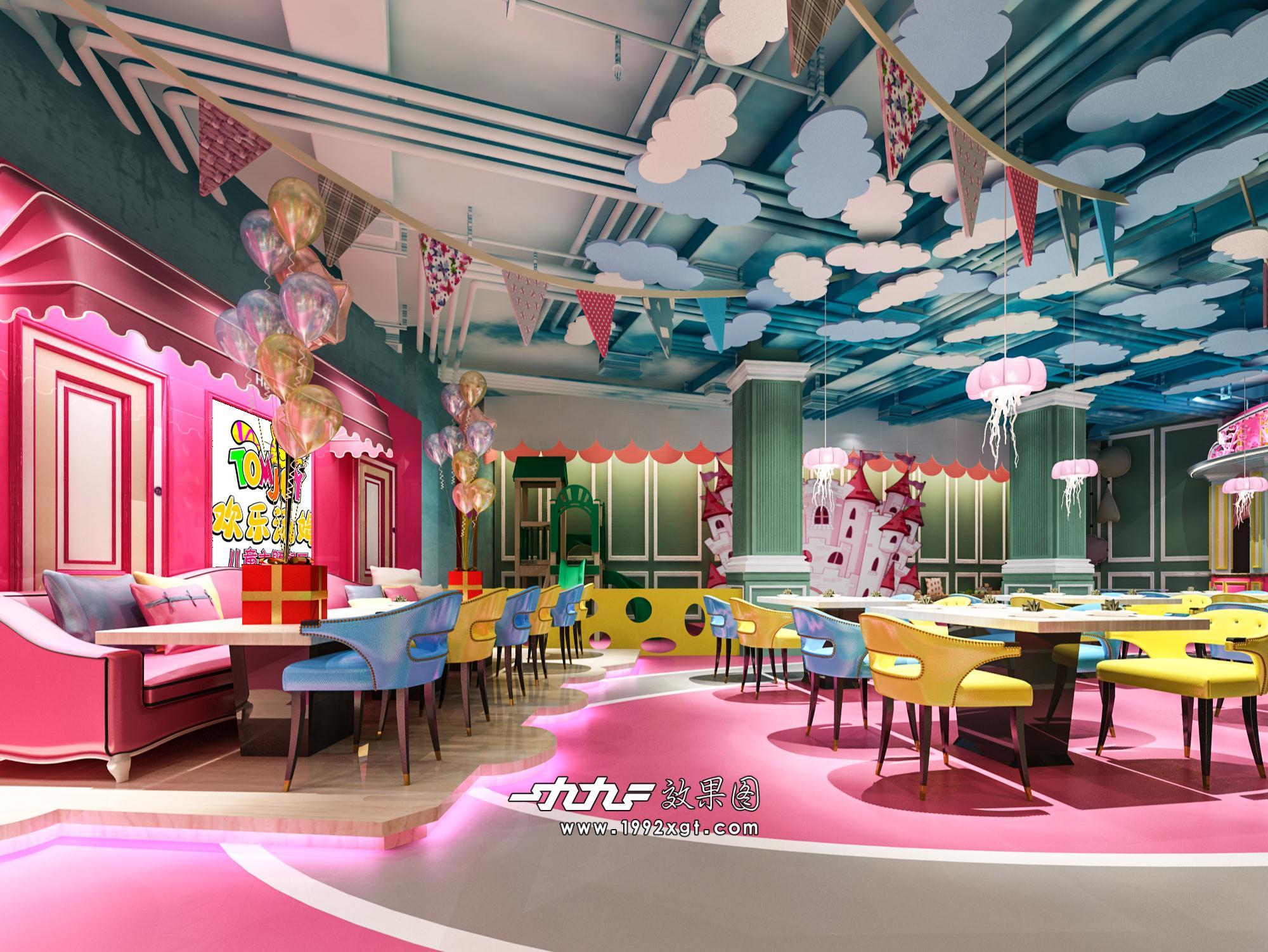 上海Neobio Kids餐厅中的儿童游乐场 | X + Living-建E网设计案例