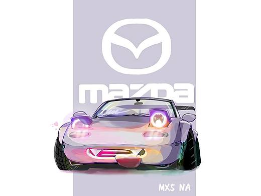 MX5   汽车插画    大眼萌