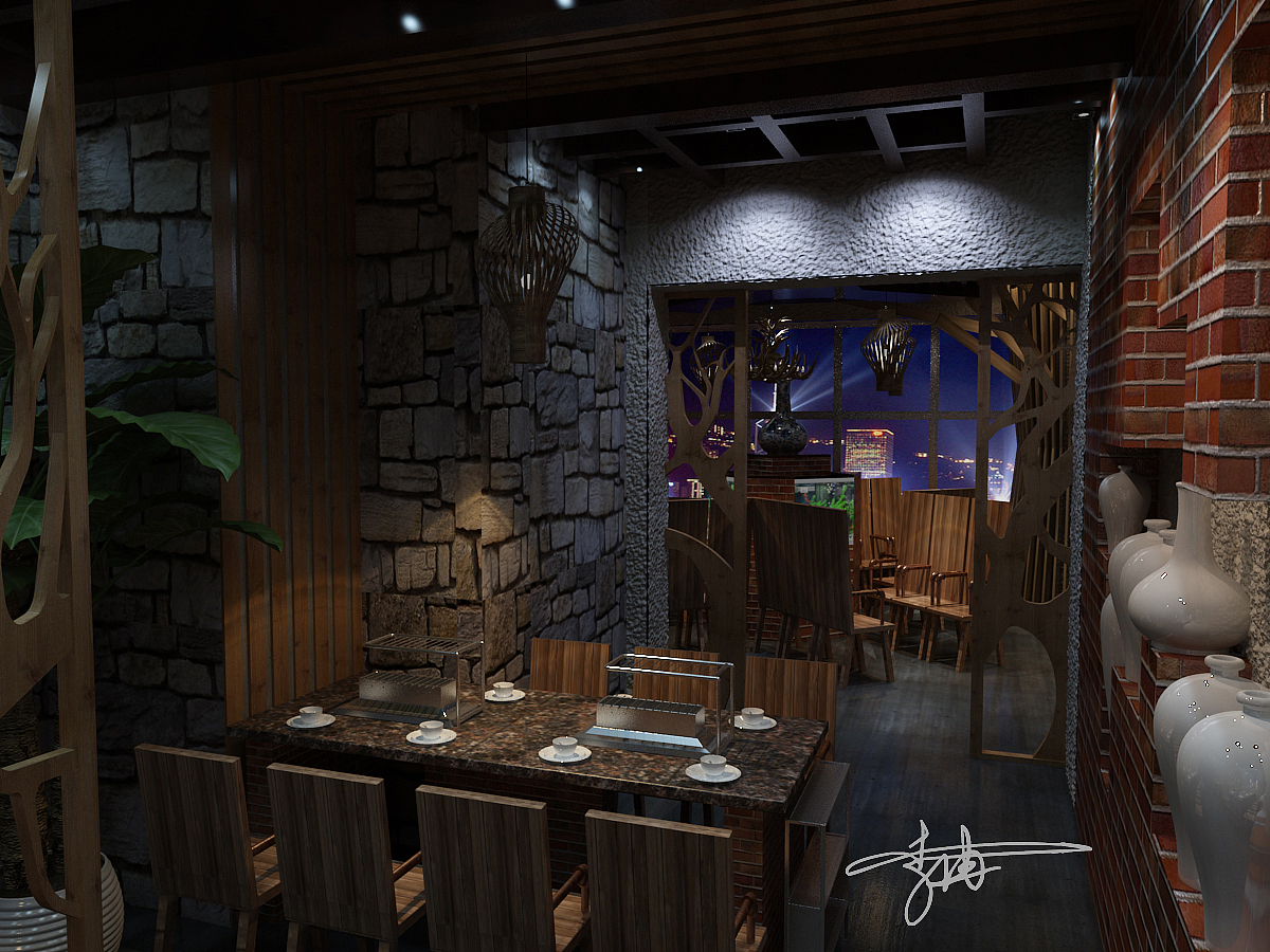 烧烤店（图ZMTc0NTg1NjA=） - 建筑/空间 - 站酷设计师李KEYI原创素材 - 站酷ZCOOL