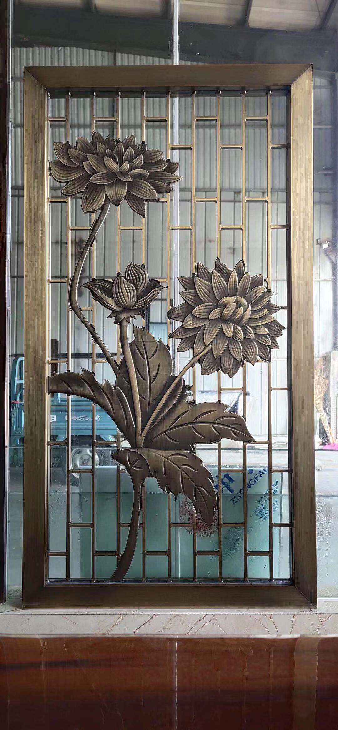 别墅玄关铜雕镂空屏风装饰锢雅定制你要的生活