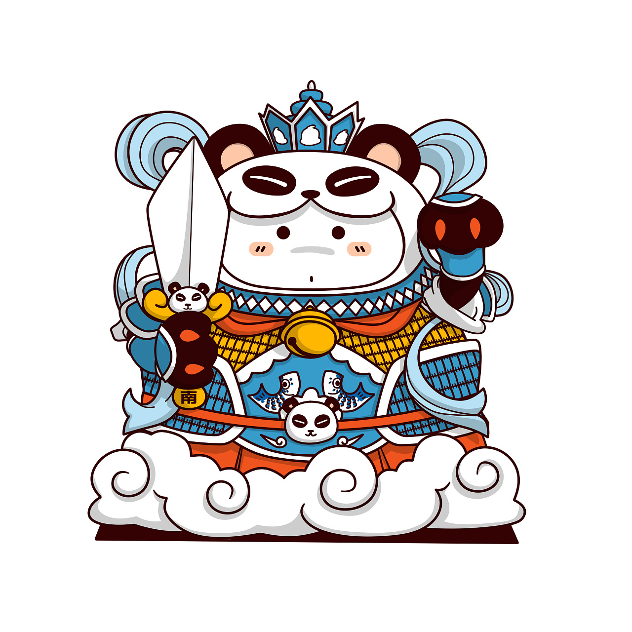 淘小枫 招财熊猫系列 四大天王|动漫|其他动漫|淘小枫 - 原创作品