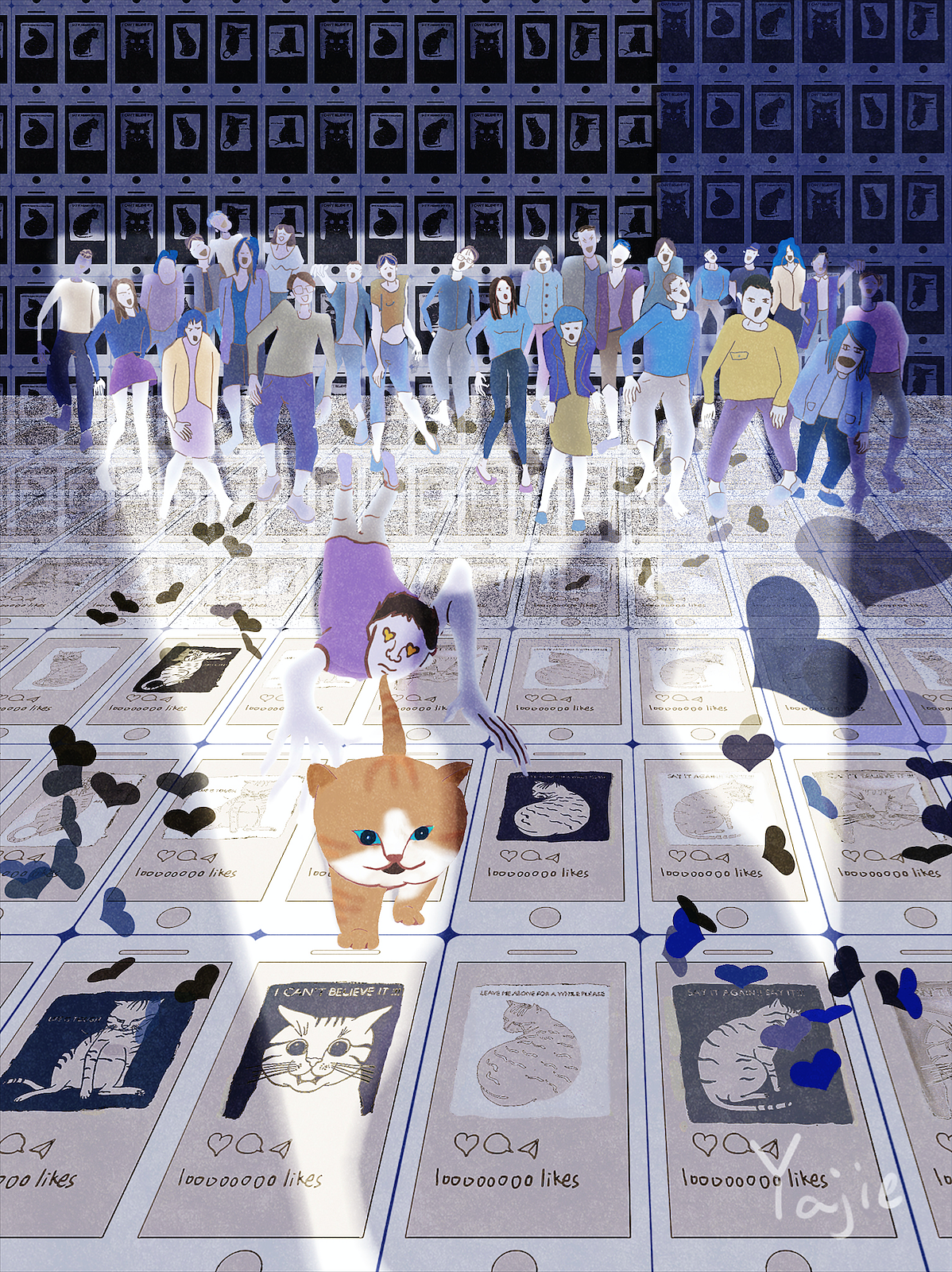 猫与人（图ZMTAwOTY4OTYw） - 创作习作 - 站酷设计师yajiezhai原创素材 - 站酷ZCOOL