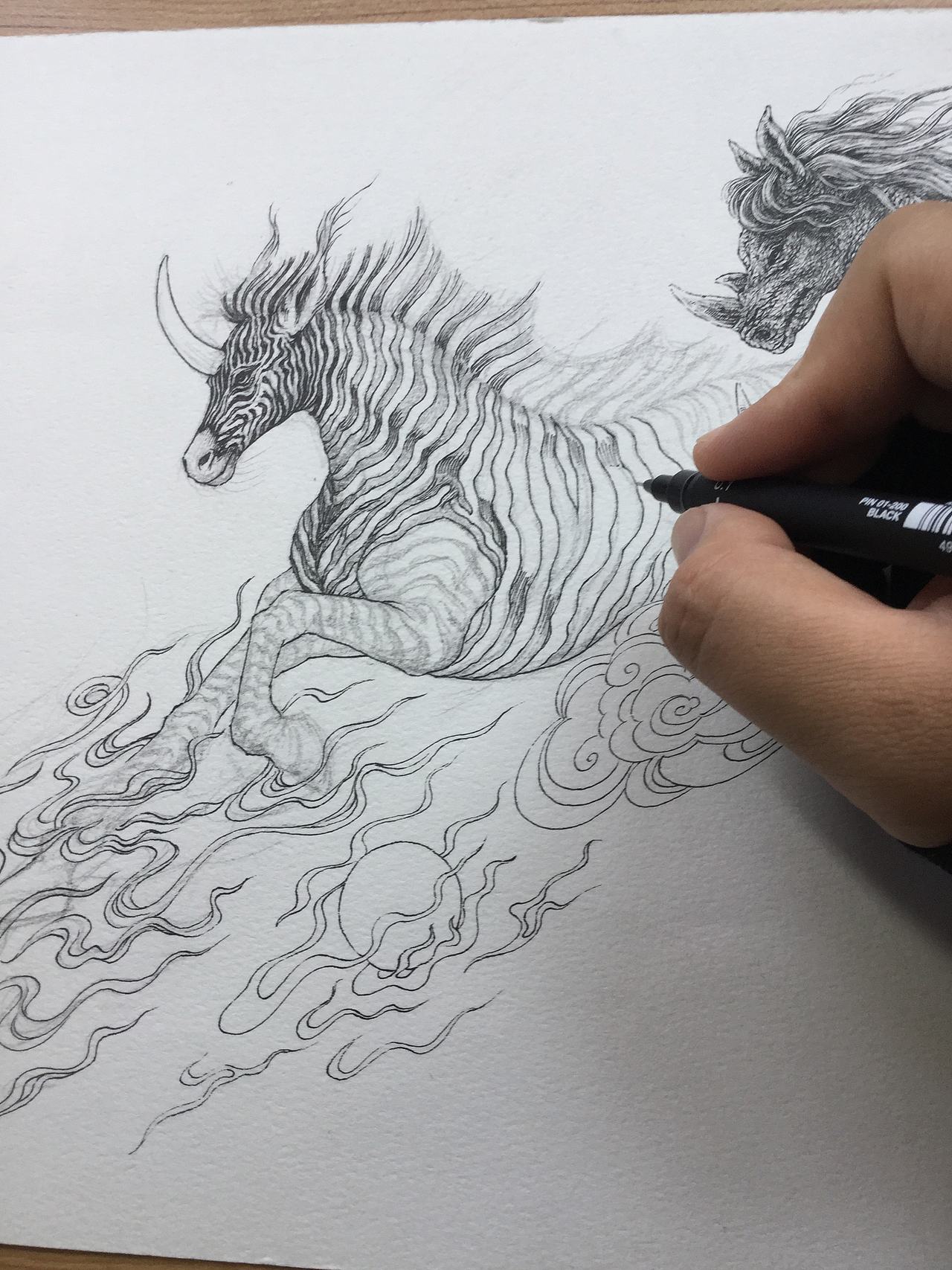 《天马行空图》傅淳强手绘作品(图ZMTE5OTM0MTI4) - 绘画 - 站酷设计师傅淳强画者之旅原创素材 - 站酷ZCOOL