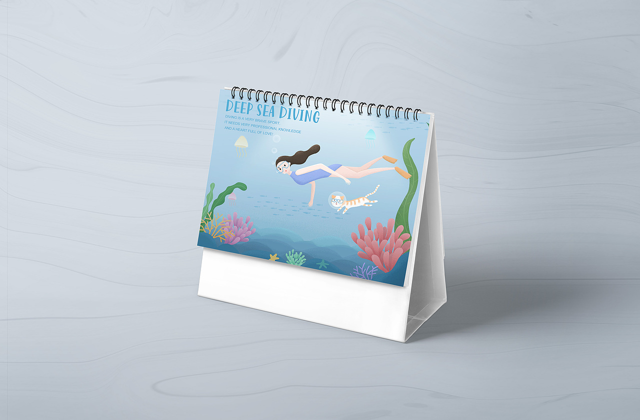 y园糖插画打卡21天 — day6 深海潜水（半临摹）