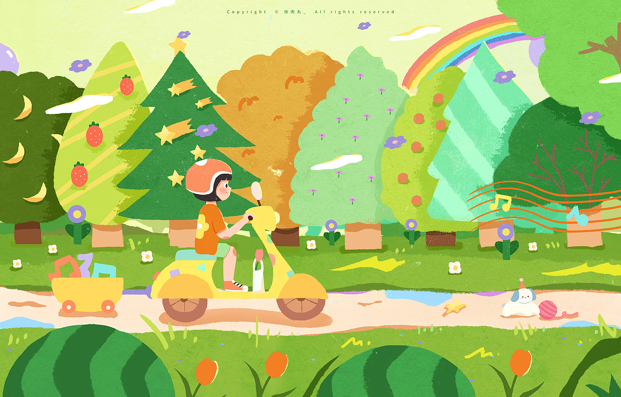 插画—寻乐之旅（图ZMjY4MjE5MDQ4） - 创作习作 - 站酷设计师徐肉丸原创素材 - 站酷ZCOOL