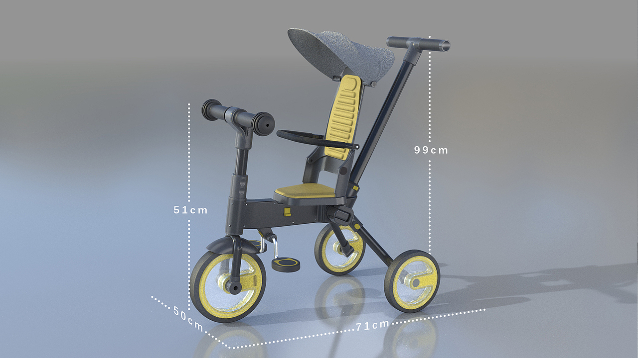 儿童多功能三轮车（图ZMjM4NjQ5NTQw） - 玩具 - 站酷设计师杭州猫谱工业设计原创素材 - 站酷ZCOOL