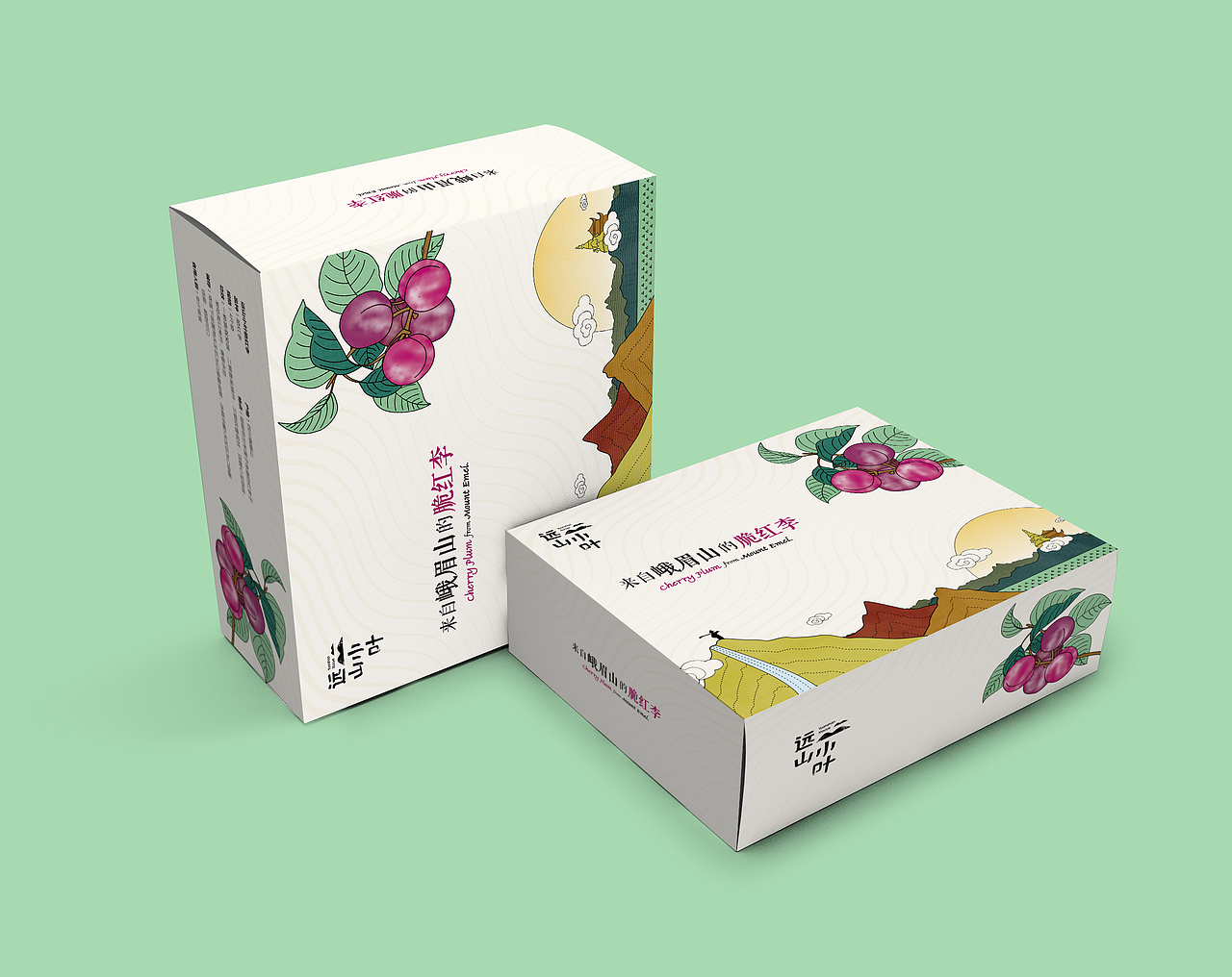 水果包装 远山小叶LOGO及包装方案